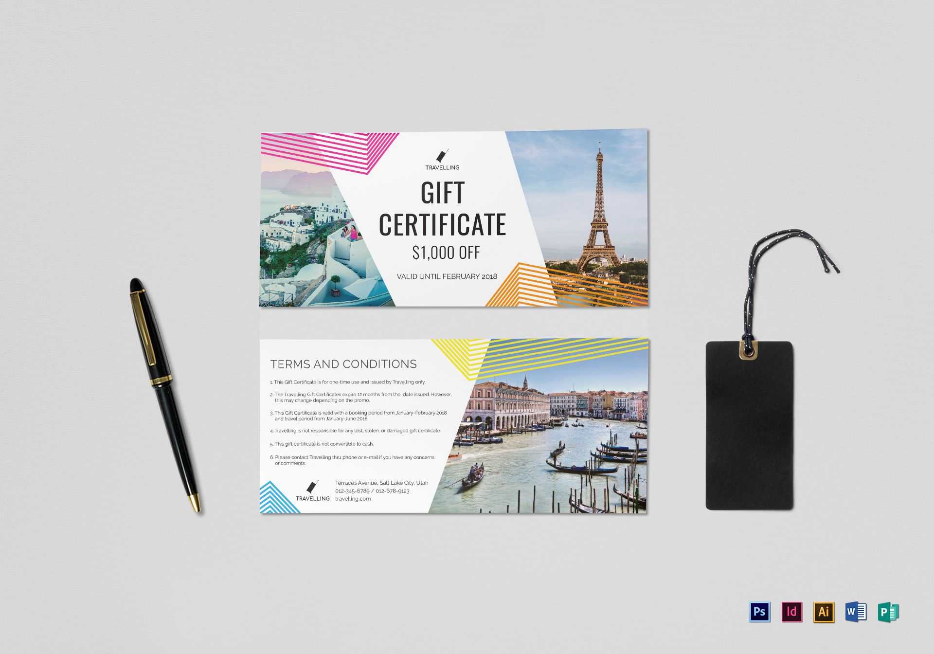 Travel Gift Certificate Template In Gift Certificate Template Indesign