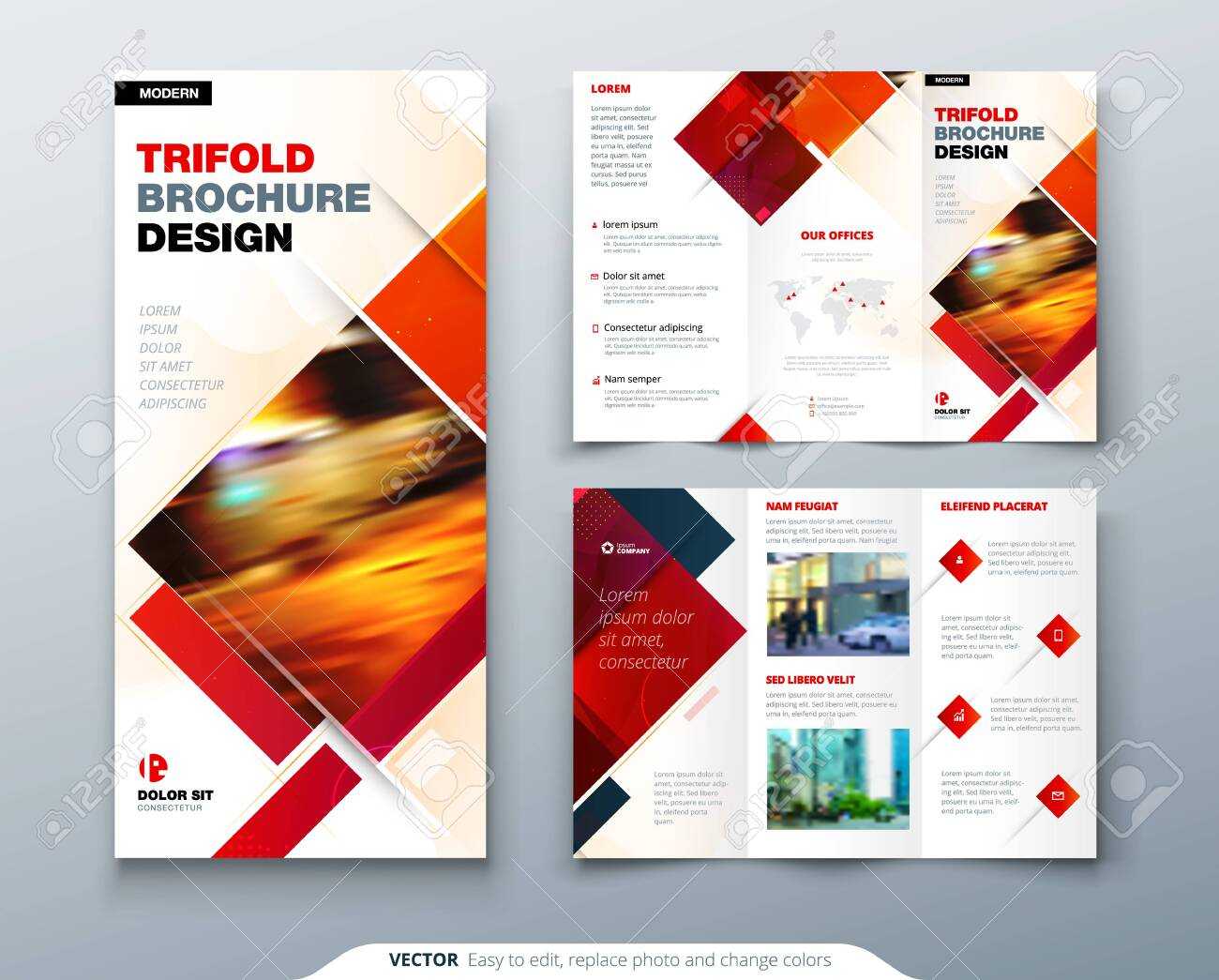 Tri Fold Brochure Design With Square Shapes, Corporate Business.. Within Tri Fold Brochure Publisher Template