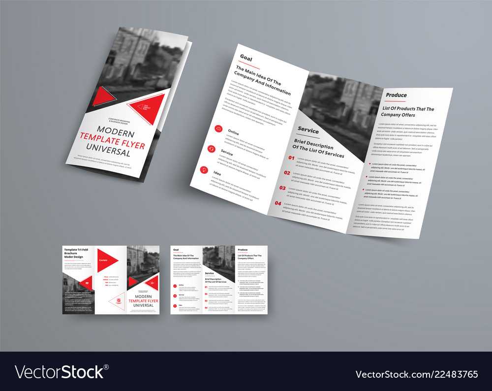 Tri Fold Brochure Template In Modern Style With For Three Fold Card Template