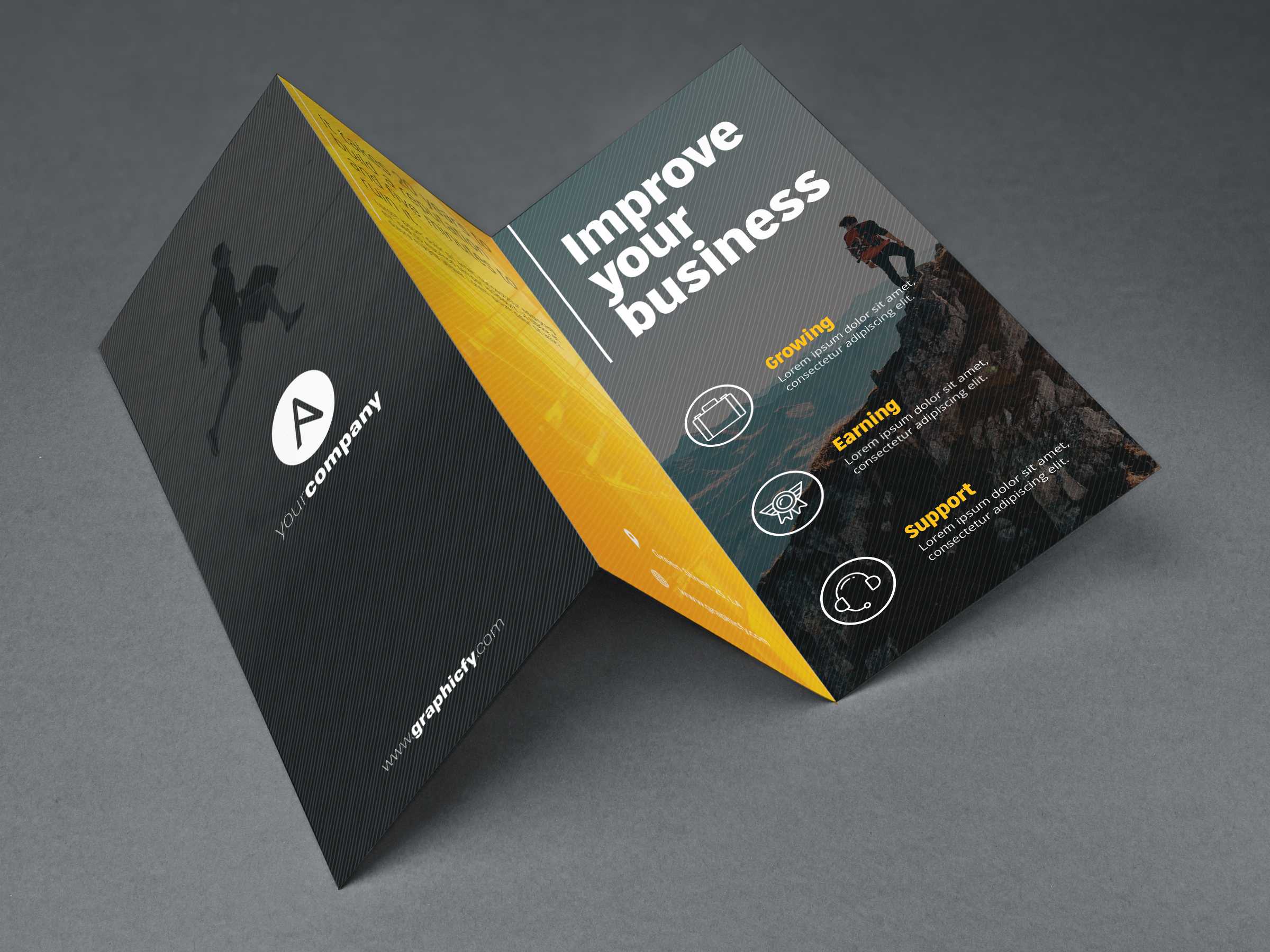 Tri Fold Brochure Template Psd For Brochure Psd Template 3 Fold