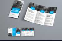 Tri-Fold Brochure Template With Blue Rectangular pertaining to Three Panel Brochure Template