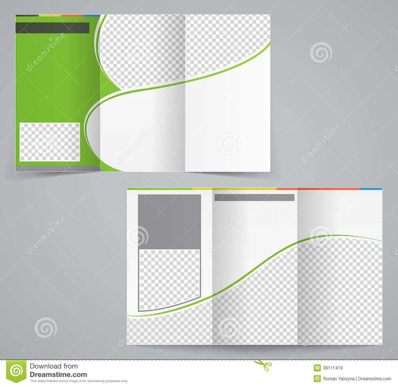 Tri Fold Business Brochure Template, Vector Green Stock Pertaining To Brochure Template Illustrator Free Download