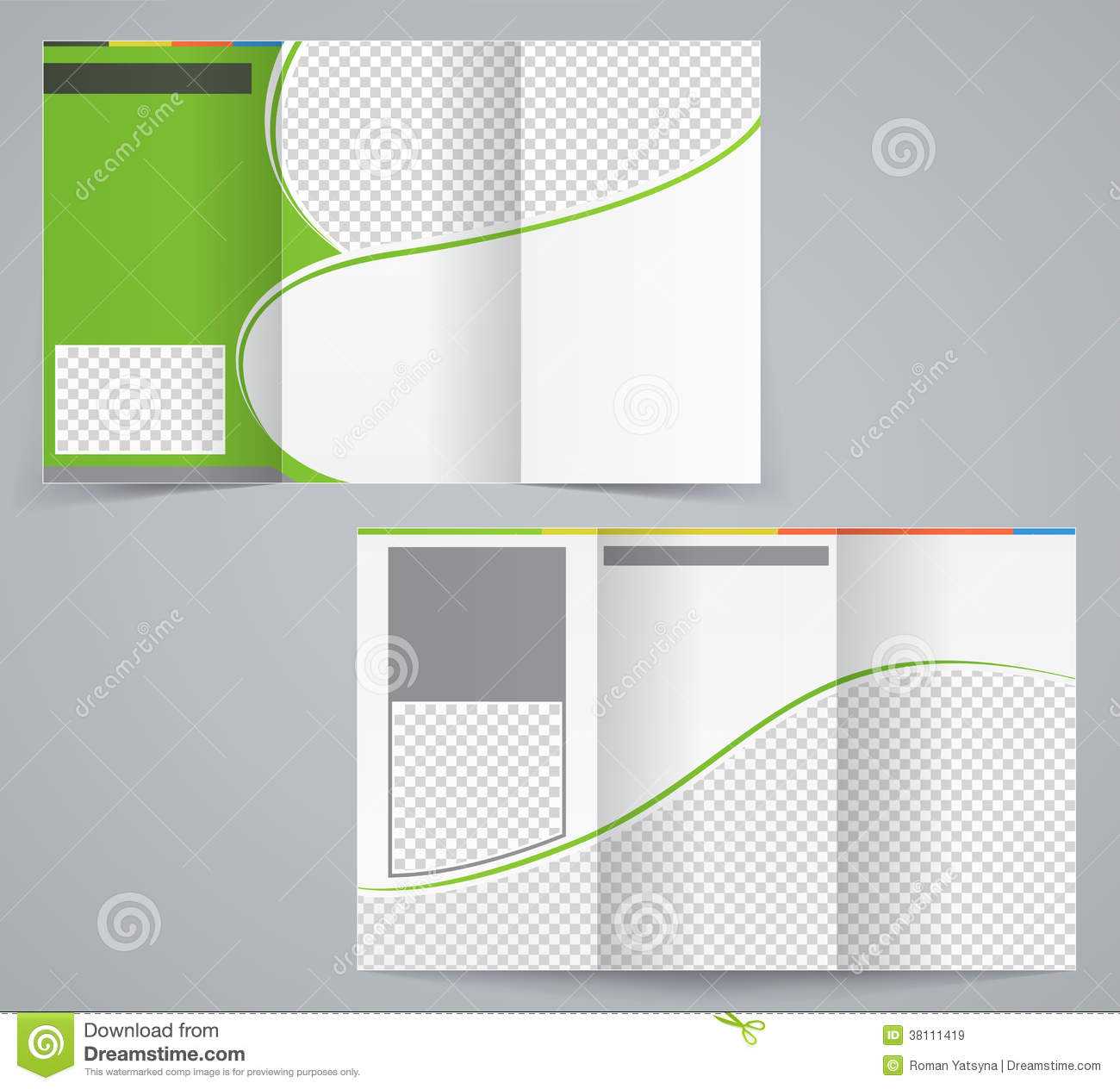 Tri Fold Business Brochure Template, Vector Green Stock Pertaining To Illustrator Brochure Templates Free Download