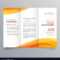 Trifold Brochure Template With Orange Wave Shapes In Brochure Templates Adobe Illustrator