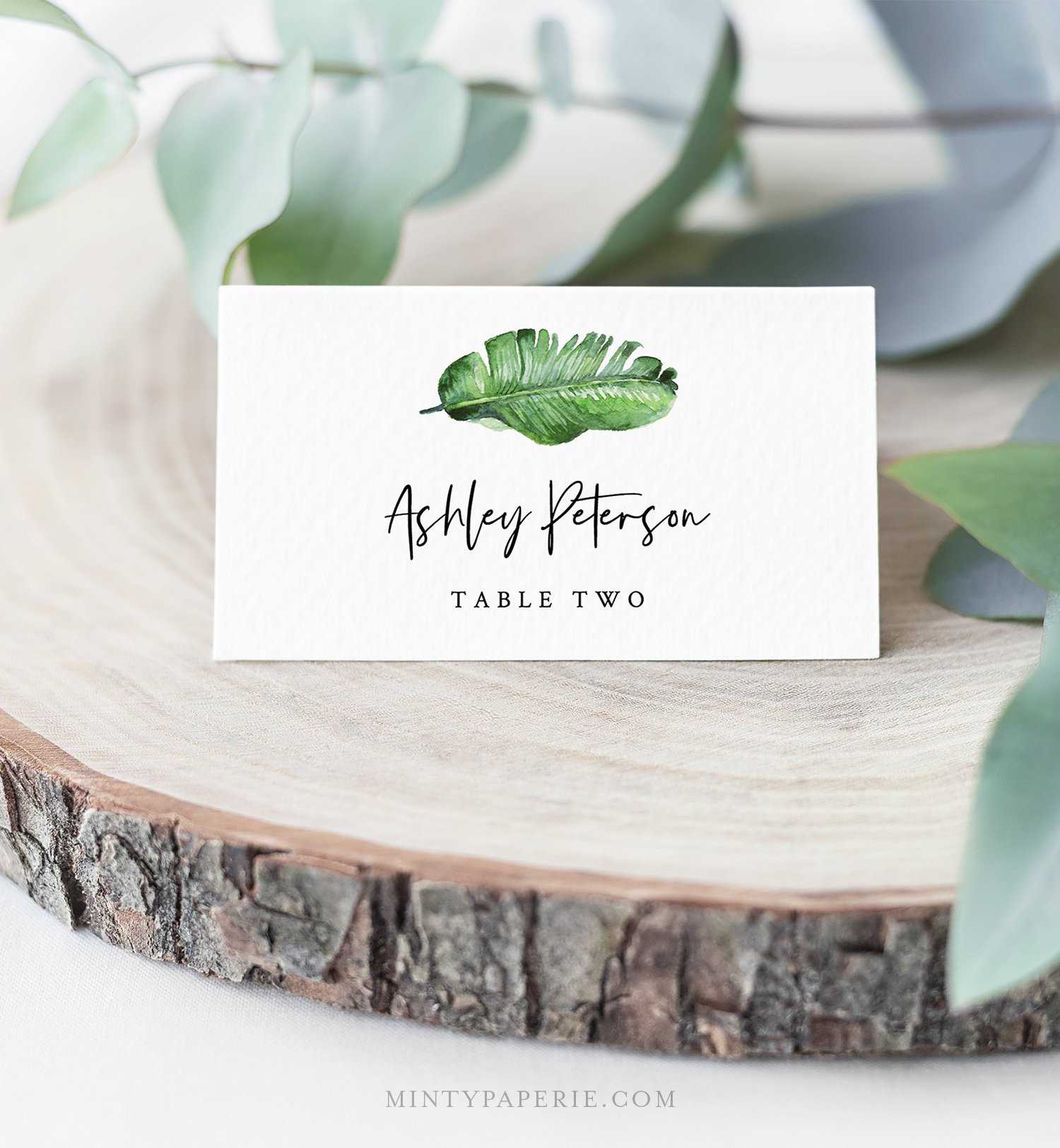 Tropical Place Card Template, Instant Download Throughout Printable Escort Cards Template