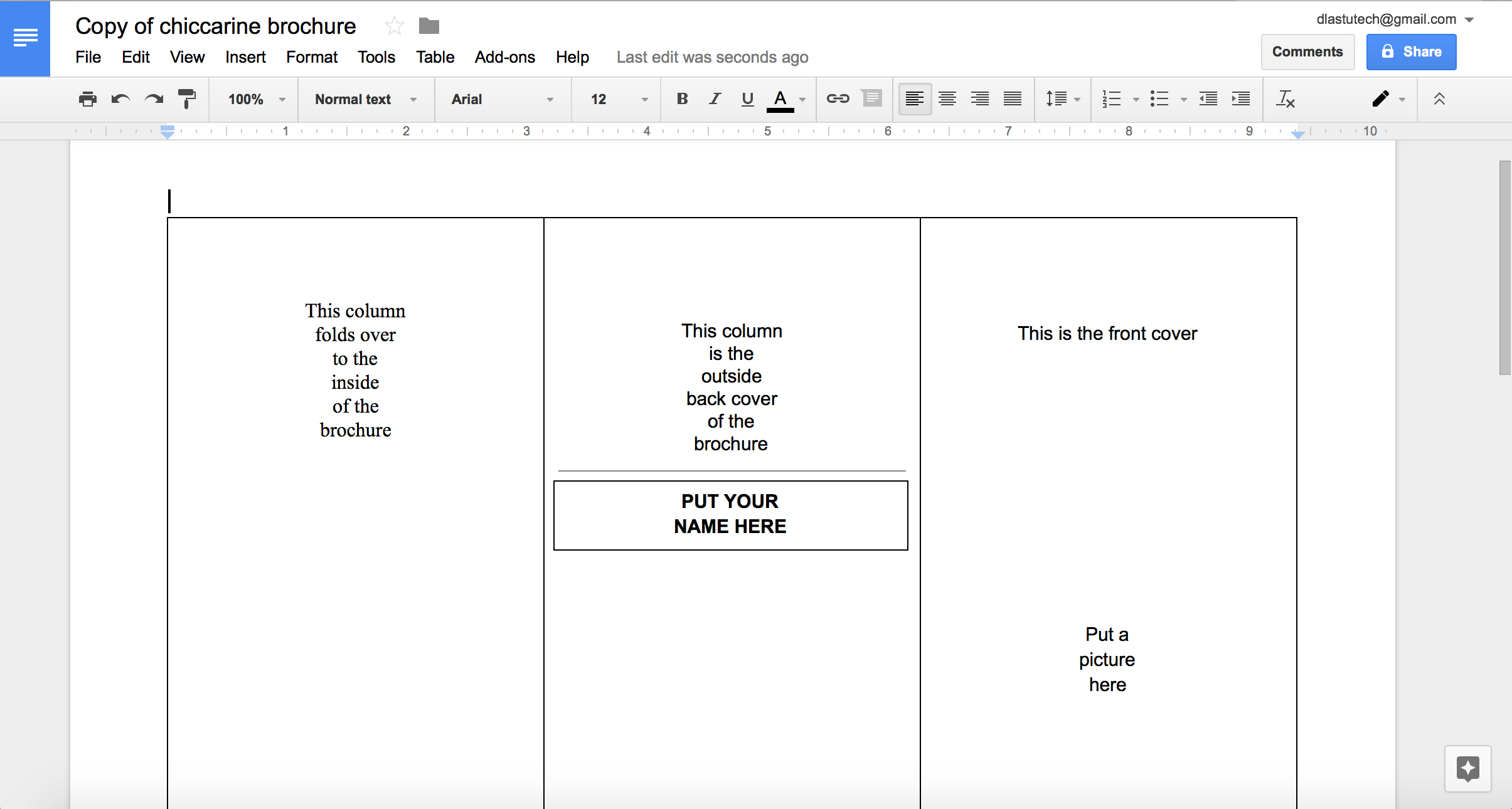 Tutorial: Making A Brochure Using Google Docs From A Pertaining To Brochure Templates Google Drive