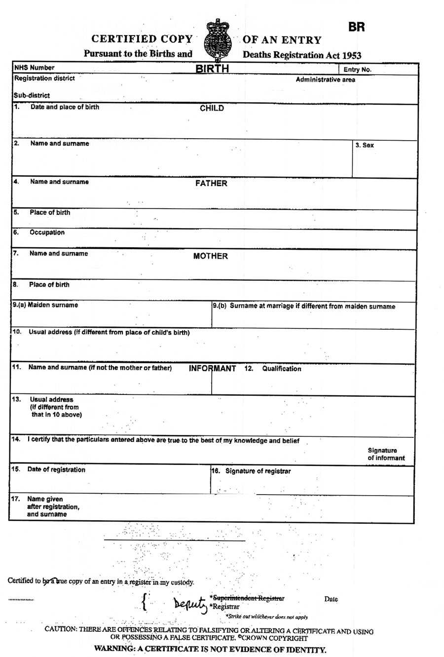 Uk Birth Certificate Wedding Document For Santorini Legal Within Birth Certificate Template Uk