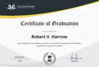 Universal College Graduation Certificate Template within College Graduation Certificate Template