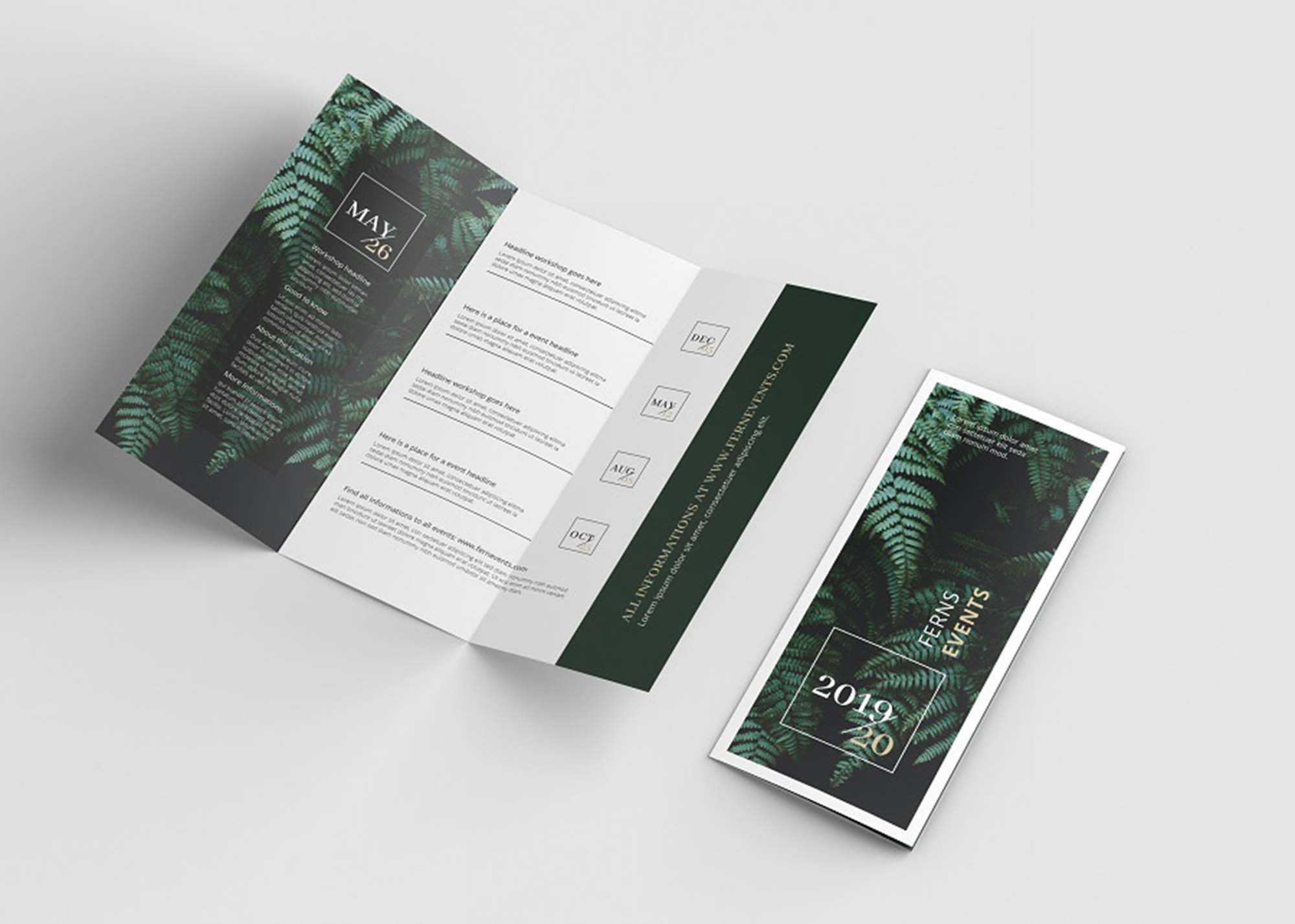 Us Letter Tri Fold Brochure Mockup (Psd) Throughout 3 Fold Brochure Template Psd