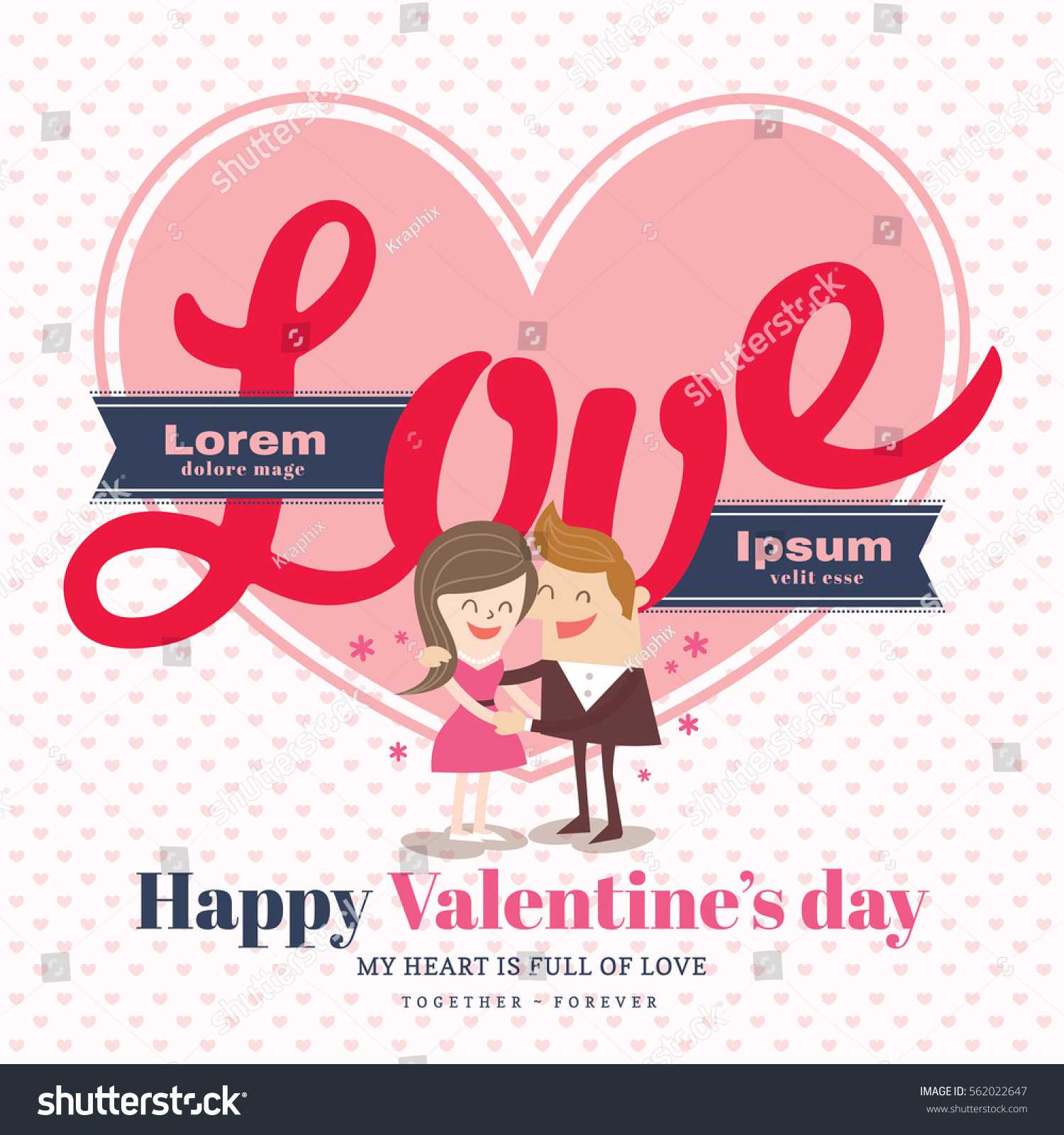 Valentines Day Card Template Love Word Stock Vector (Royalty In Valentine Card Template Word