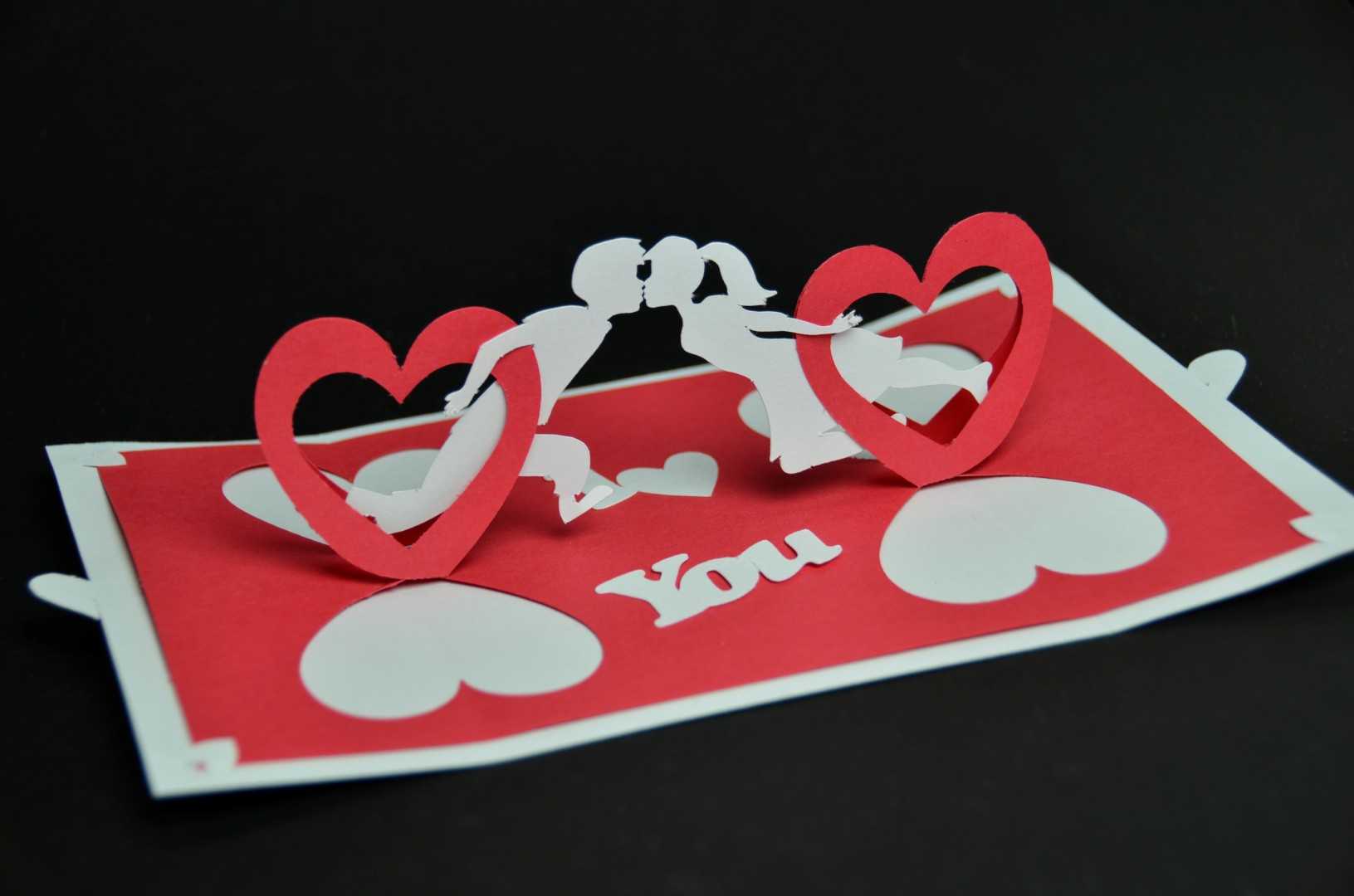 Valentine's Day Heart Pop Up Card ~ Quotes For 3D Heart Pop Up Card Template Pdf