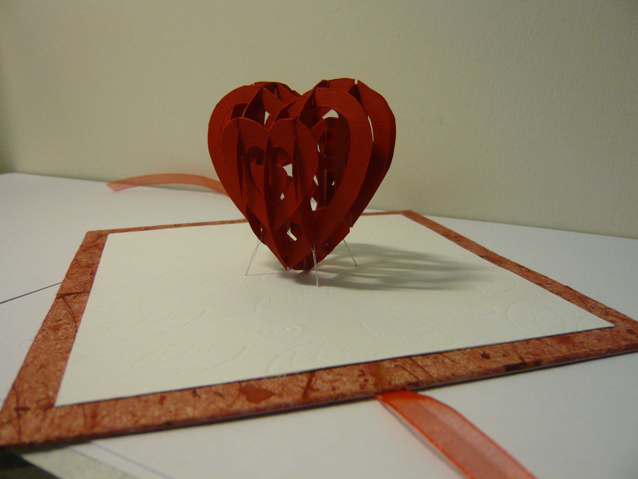 Valentine's Day Pop Up Card: 3D Heart Tutorial - Creative Inside Heart Pop Up Card Template Free