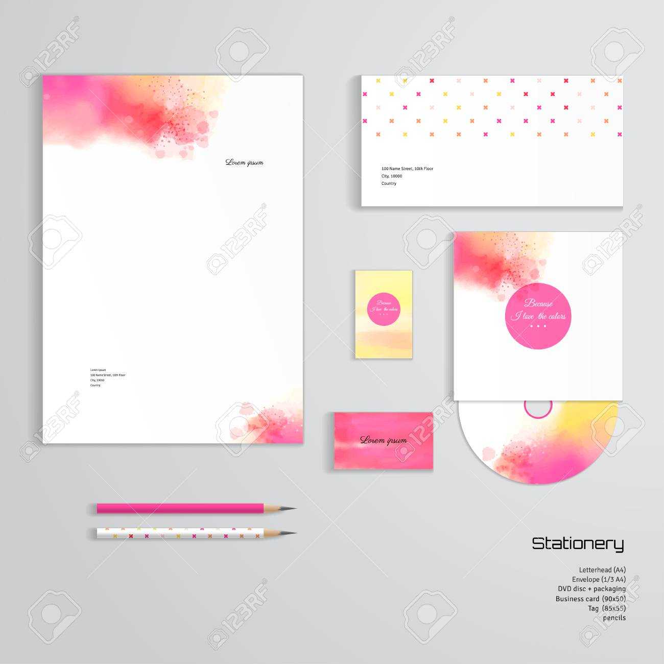 Vector Identity Templates. Letterhead, Envelope, Business Card,.. Throughout Business Card Letterhead Envelope Template