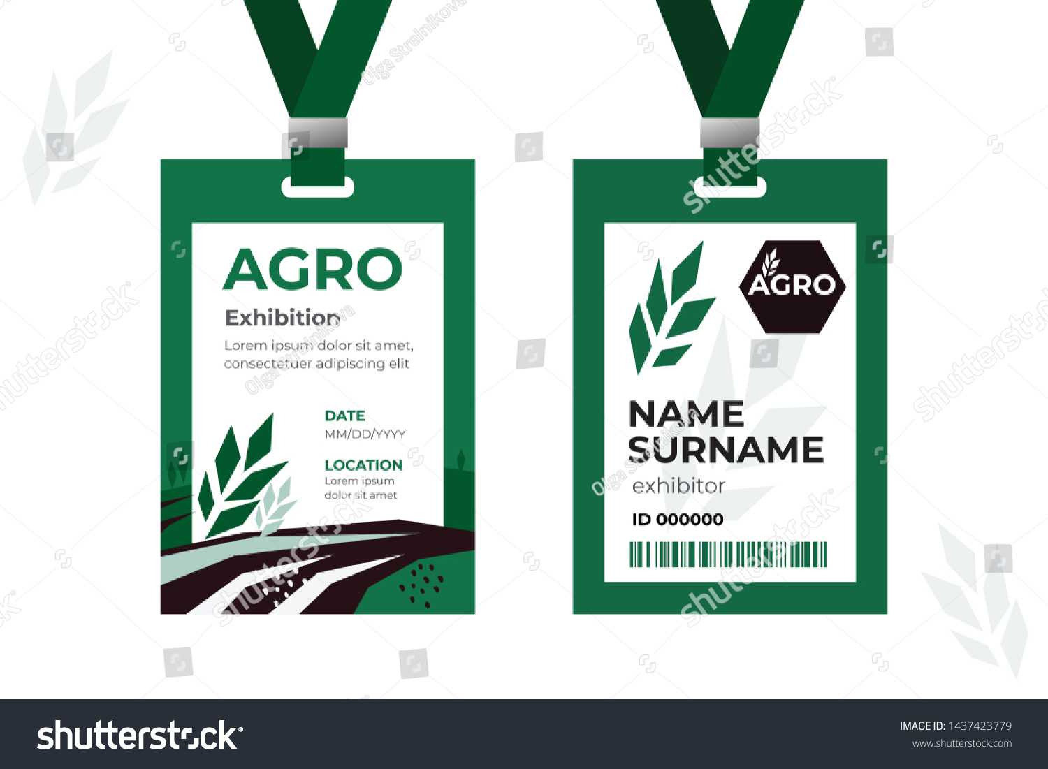 Vector Template Id Card Strap Design Stock Vector (Royalty Inside Conference Id Card Template