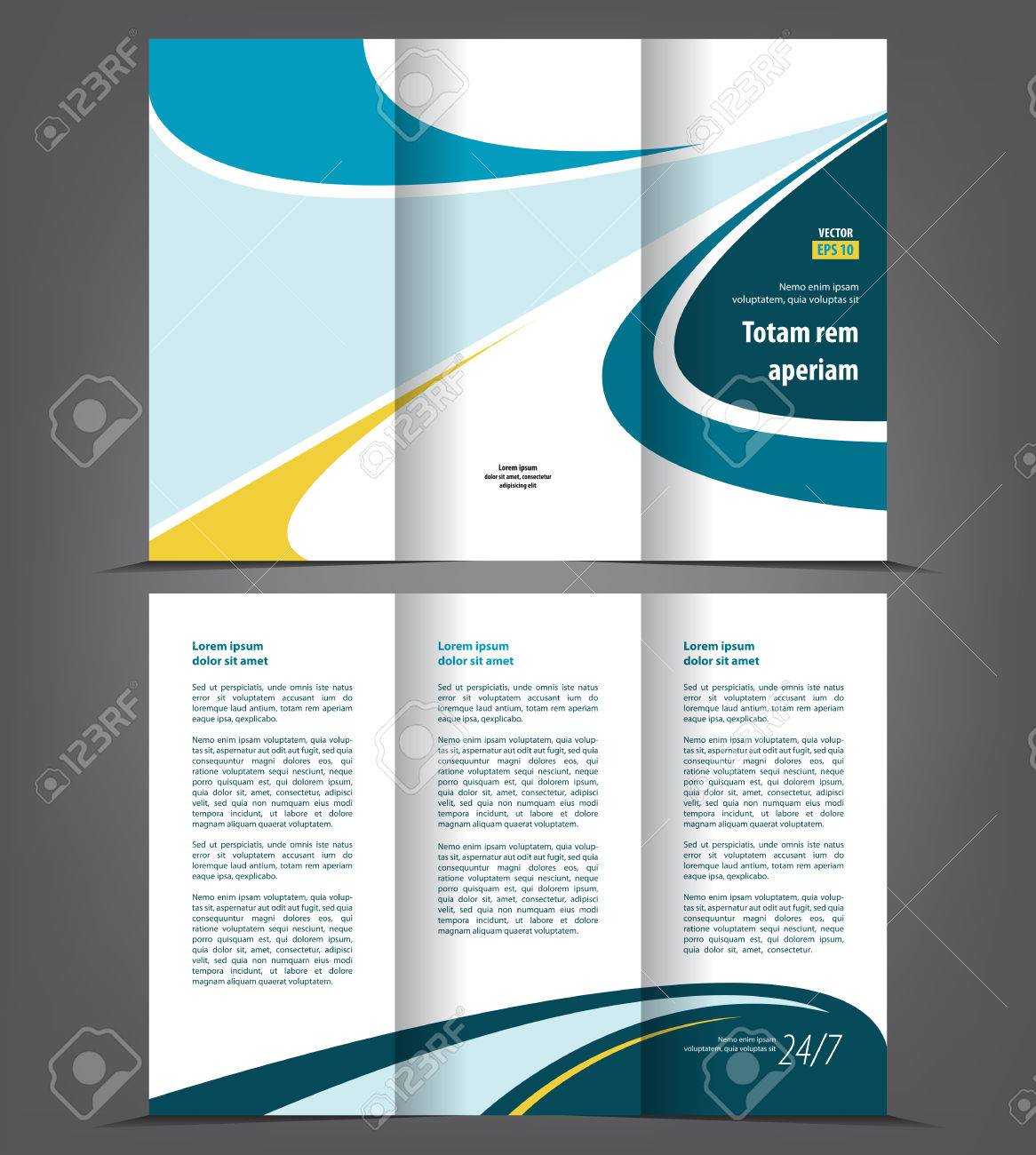 Vector Tri Fold Brochure Template Design, Concept Business Leaflet,.. Throughout 3 Fold Brochure Template Free