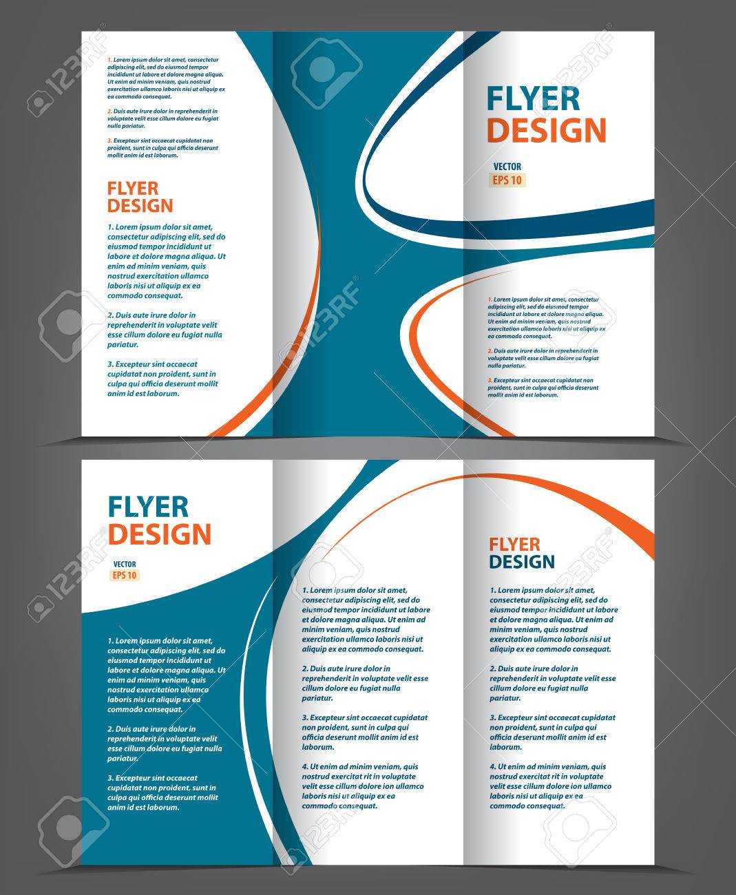 Vector Tri Fold Brochure Template Design, Concept Business Leaflet,.. With Regard To 4 Fold Brochure Template