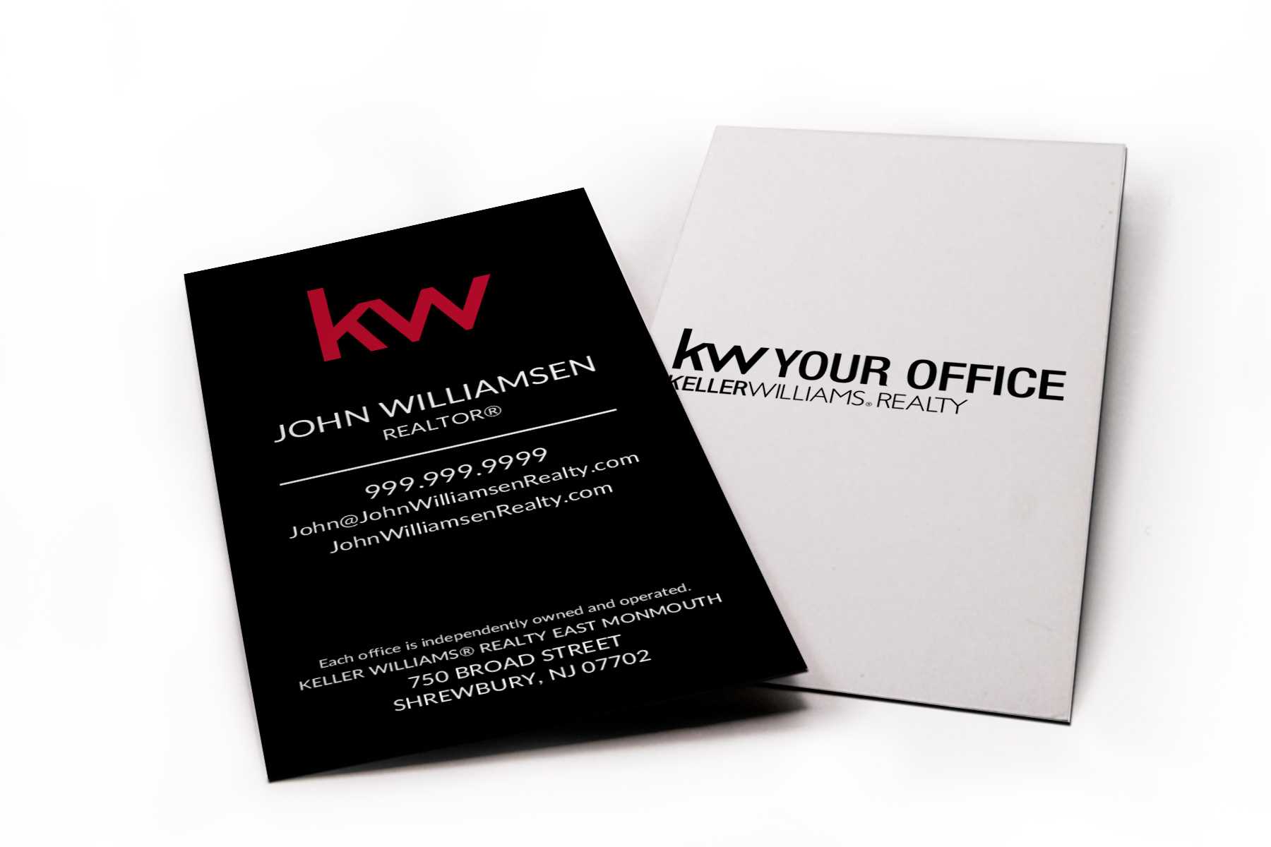 Vertical Black Kw Business Card With Keller Williams Business Card Templates