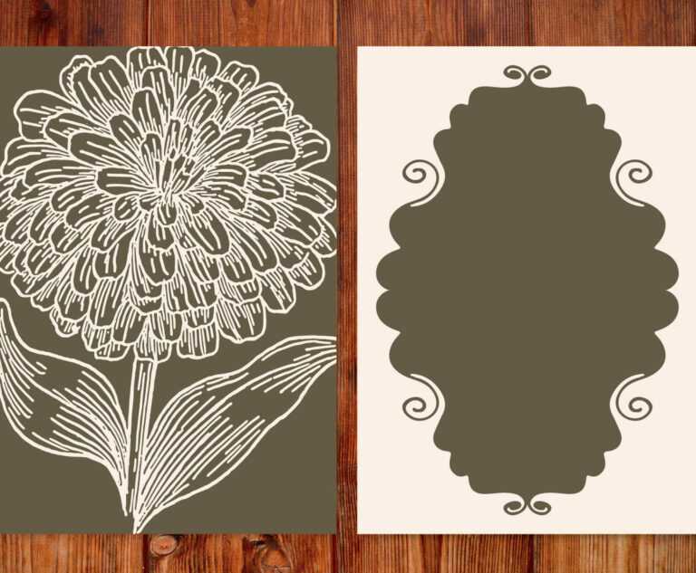 Vintage Flower Card Template Ai, Svg, Eps File | Free With Free Svg