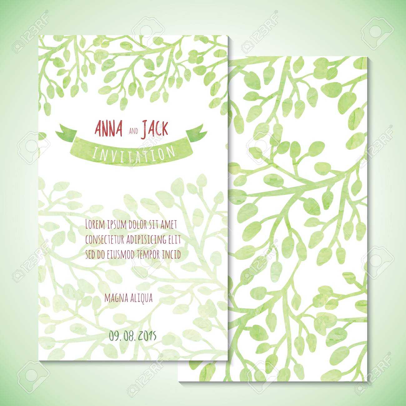 Watercolor Card Templates For Wedding Invitation, Save The Date.. With Save The Date Cards Templates