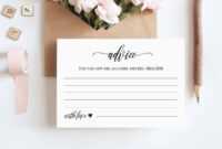 Wedding Advice Card Printable, Editable Template, Well intended for Marriage Advice Cards Templates