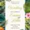 Wedding Event Invitation Card Template. Exotic Tropical Jungle,.. For Event Invitation Card Template