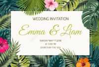 Wedding Event Invitation Card Template. Exotic Tropical Jungle.. with Event Invitation Card Template