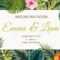 Wedding Event Invitation Card Template. Exotic Tropical Jungle.. with Event Invitation Card Template