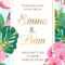 Wedding Marriage Event Invitation Card Template. Tropical Jungle.. Within Event Invitation Card Template