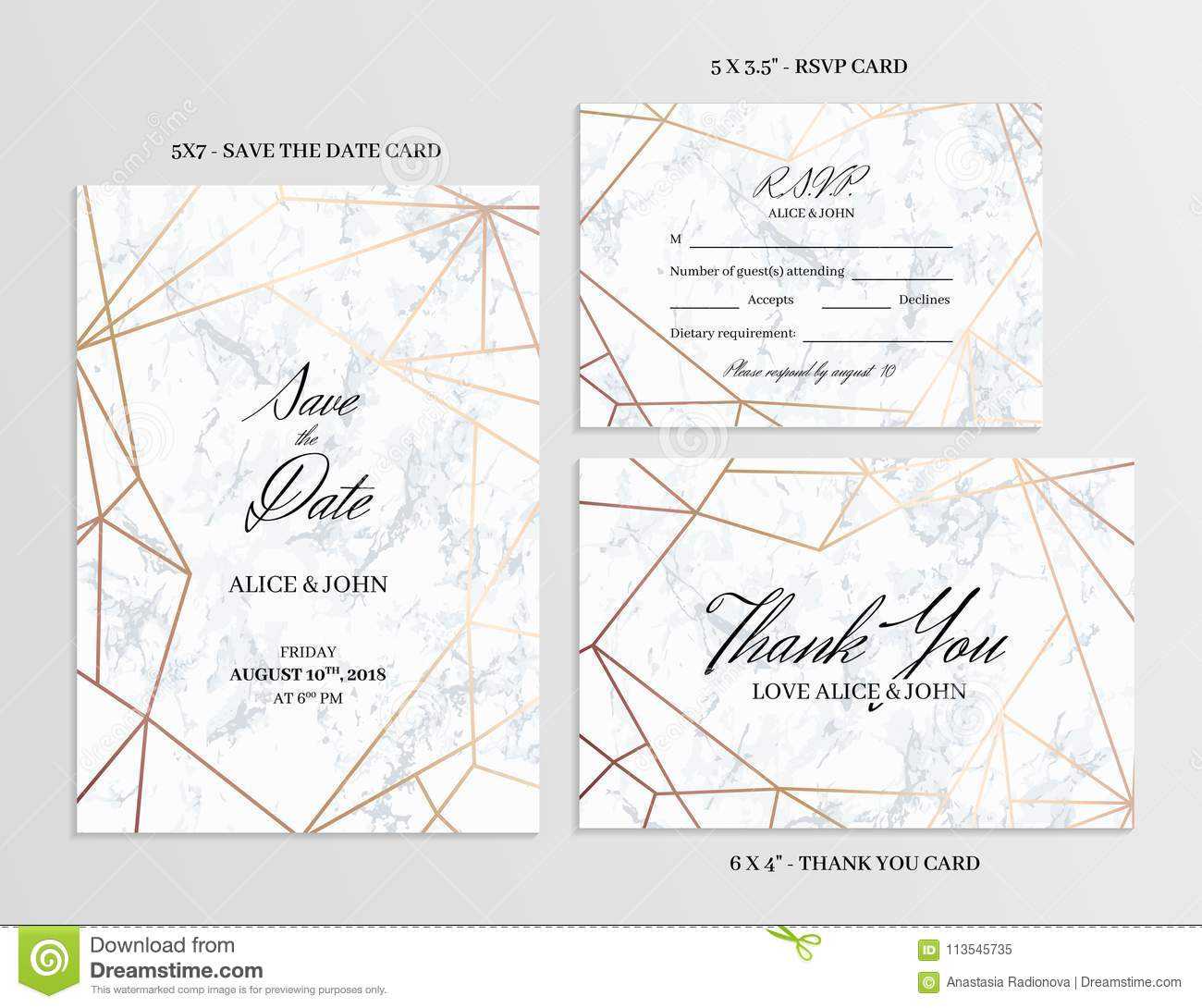 Wedding Set. Cards Template Of Geometric Design Stock Vector Intended For Free Printable Wedding Rsvp Card Templates