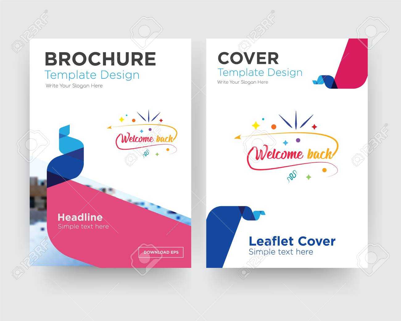 Welcome Back Brochure Flyer Design Template With Abstract Photo.. With Welcome Brochure Template