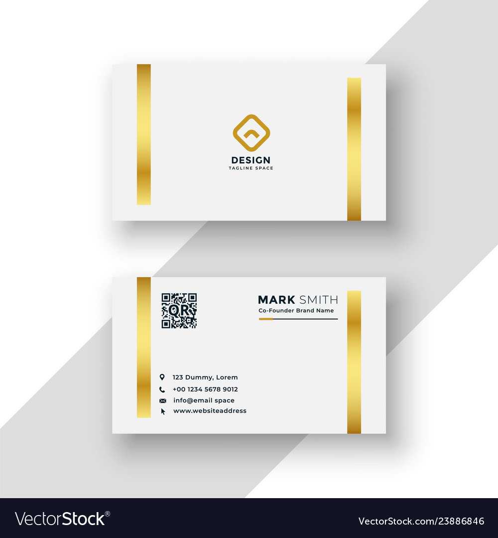White And Gold Premium Business Card Template Intended For Adobe Illustrator Business Card Template