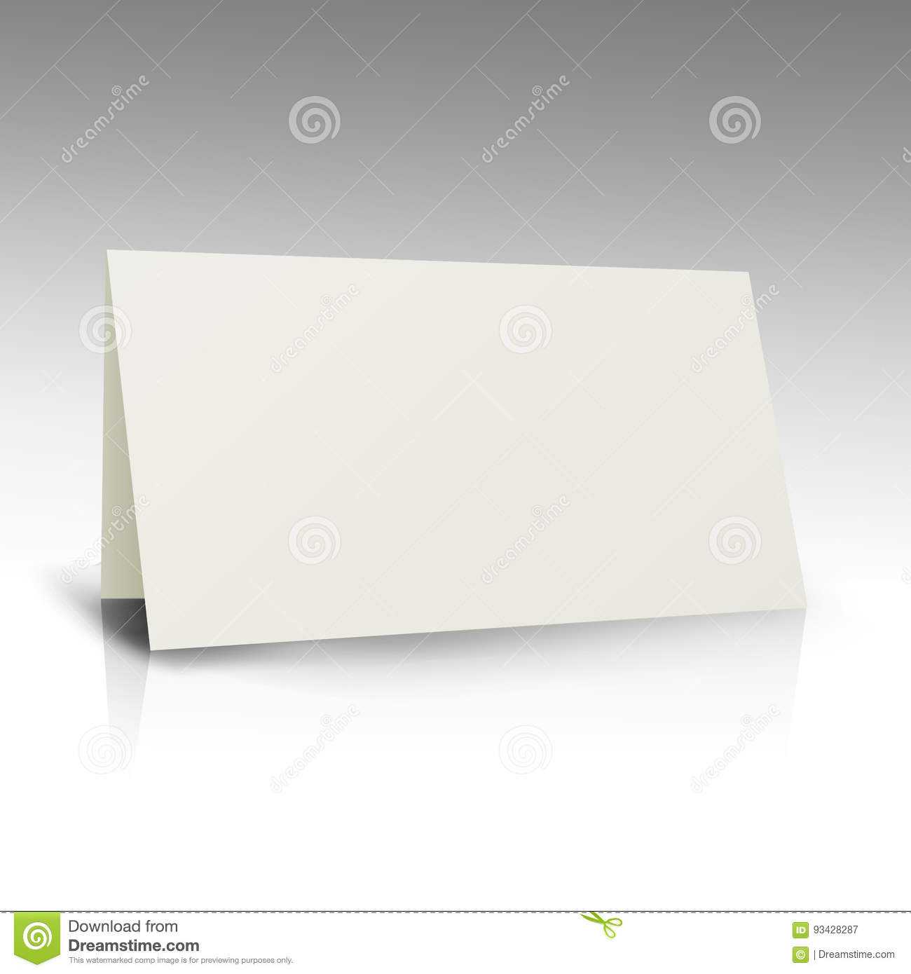 White Folder Paper Greeting Card Vector Template. Business Regarding Fold Over Place Card Template