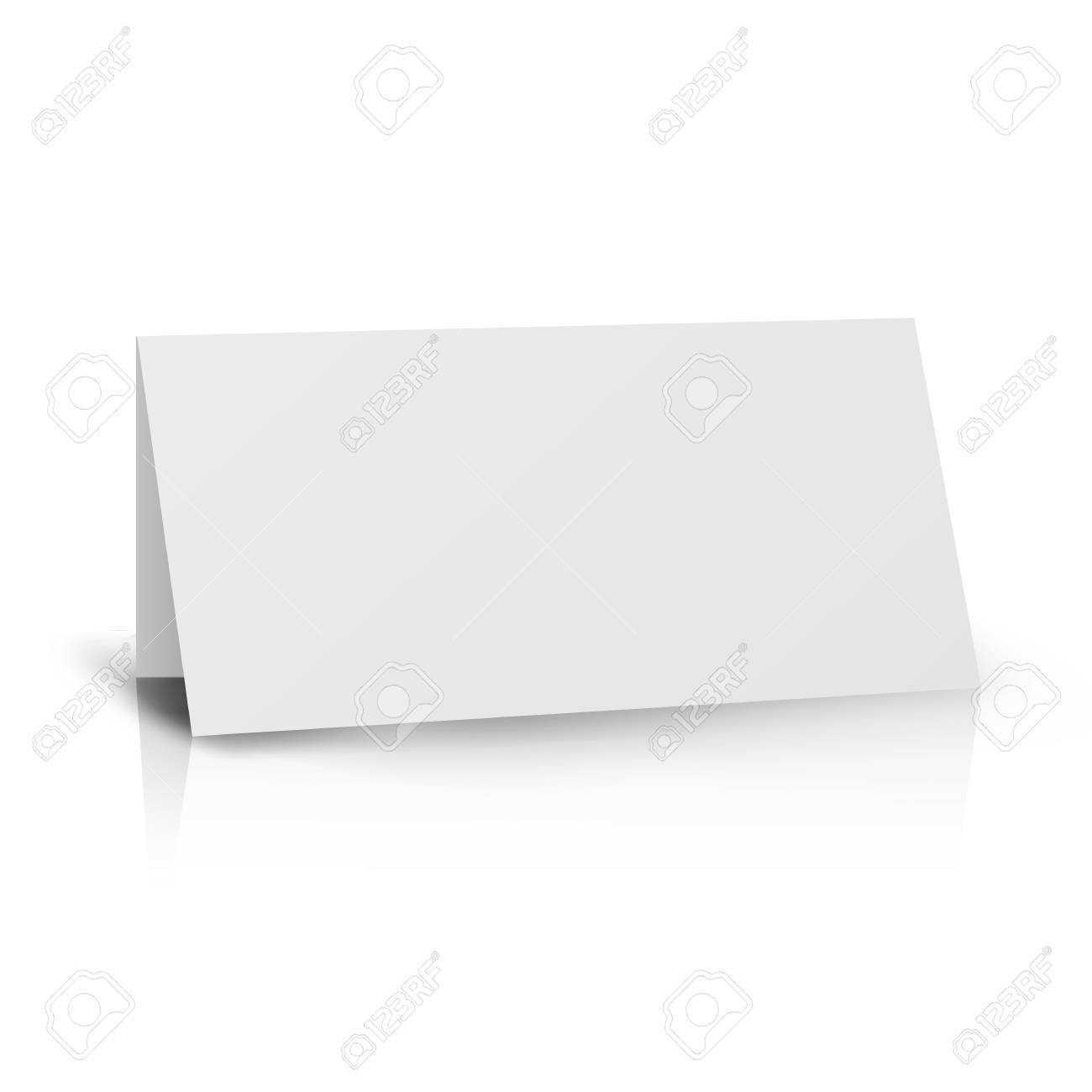 White Folder Paper Greeting Card Vector Template. Stand Table.. Intended For Card Stand Template