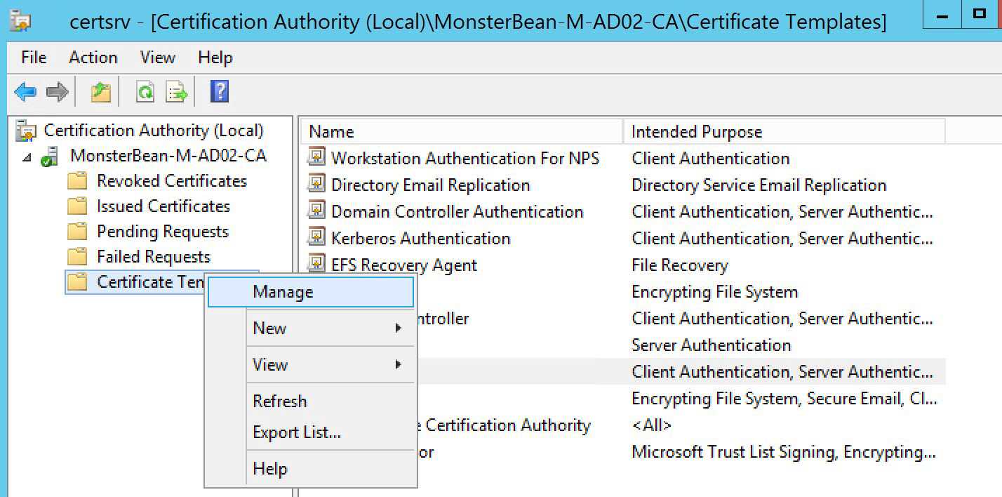 Windows 2012 R2 Nps With Eap Tls Authentication For Os X Throughout Workstation Authentication Certificate Template