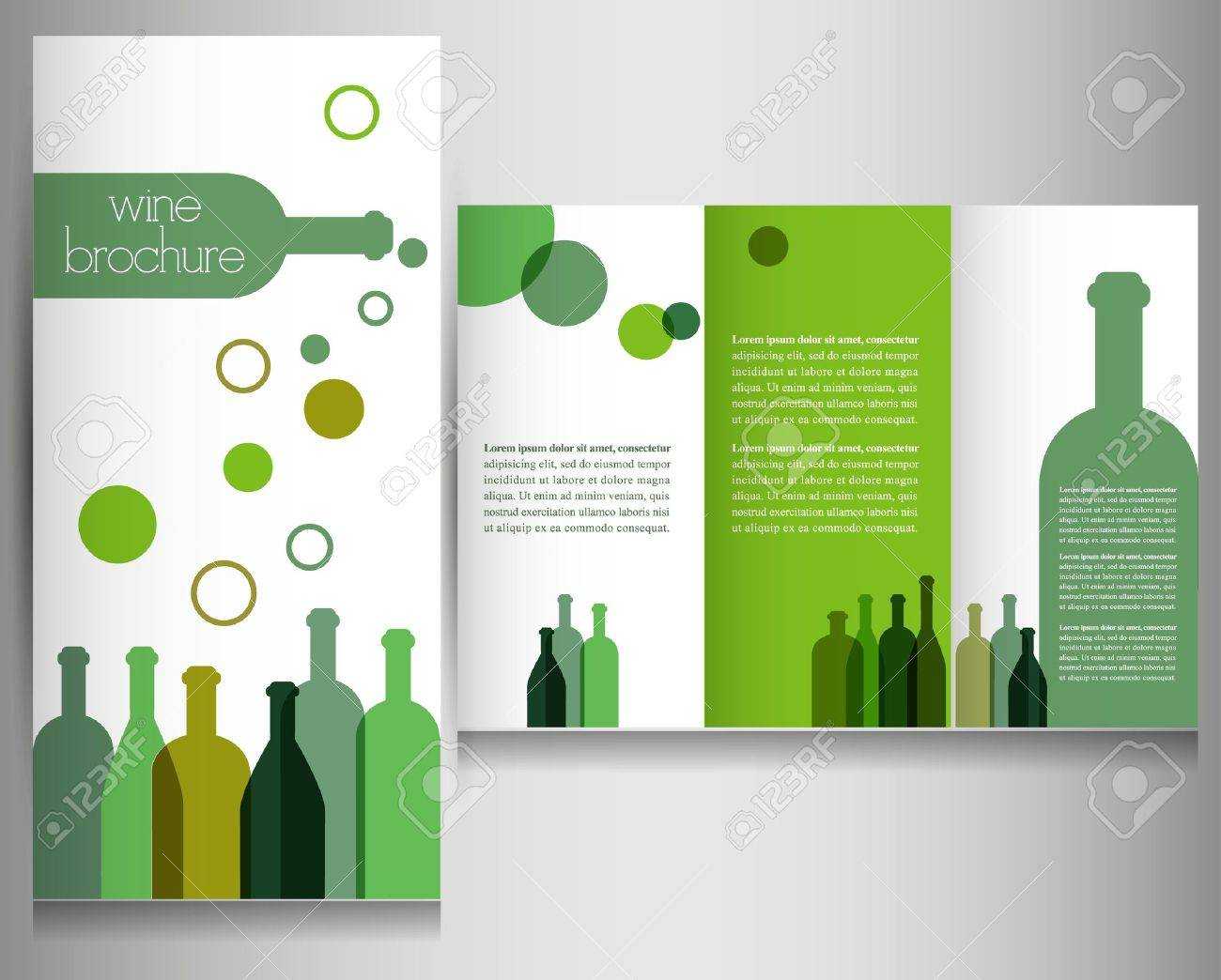 Wine Brochure Design Template Vector Inside Wine Brochure Template