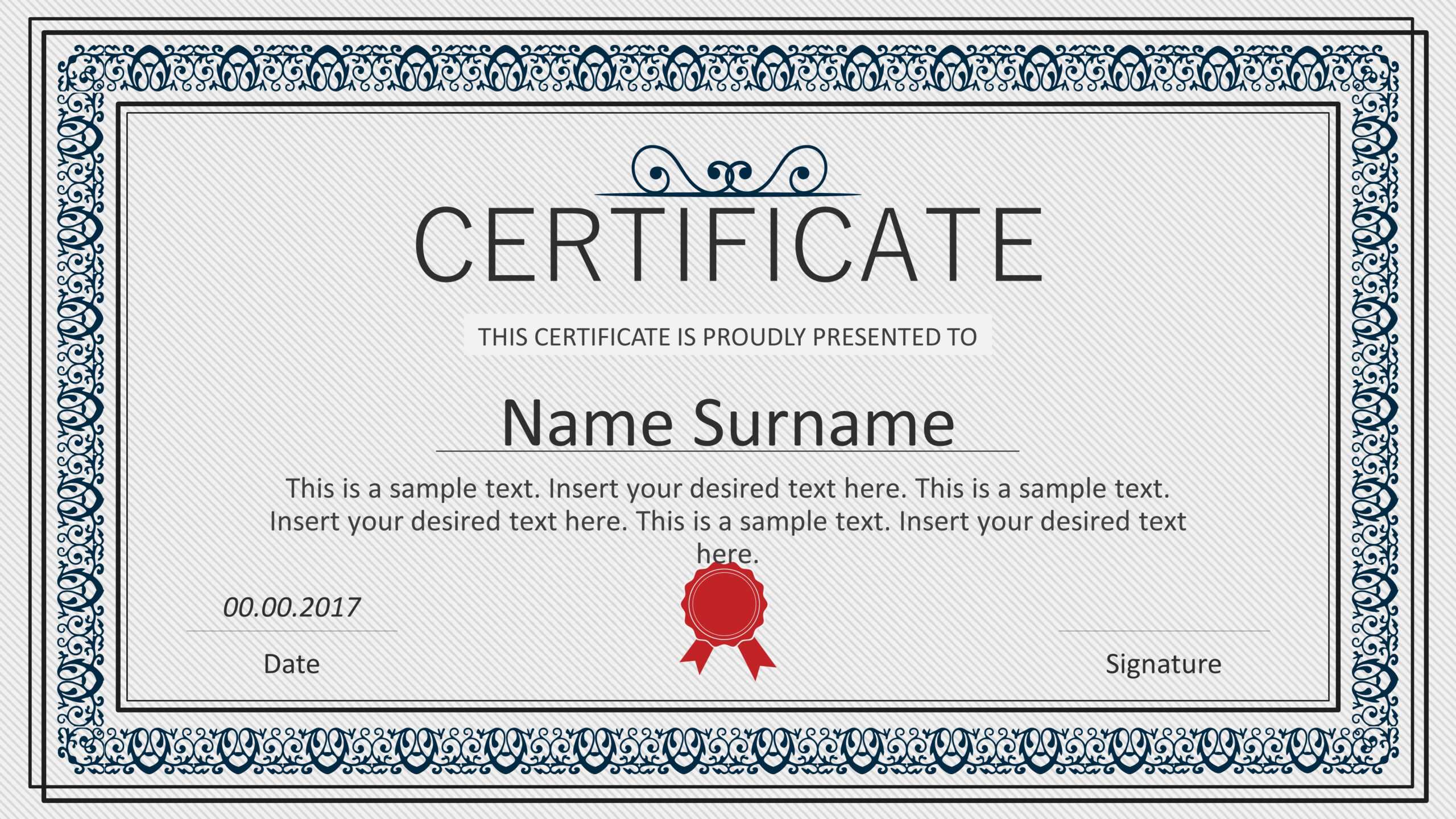 Winner Certificate Powerpoint Templates With Certificate Of License Template