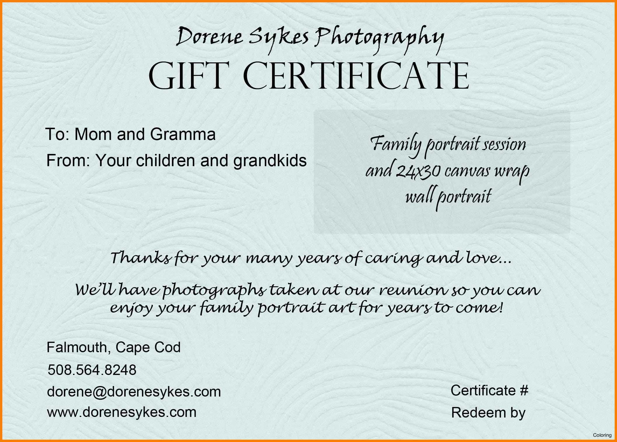 Wording For Gift Certificate – Milas.westernscandinavia Intended For Free Photography Gift Certificate Template