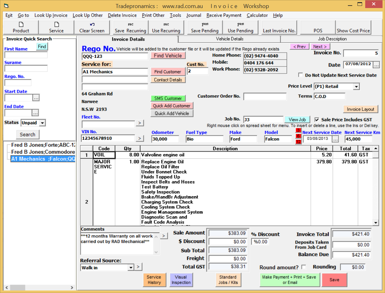 Workshop Invoice Software – Milas.westernscandinavia Throughout Mechanics Job Card Template