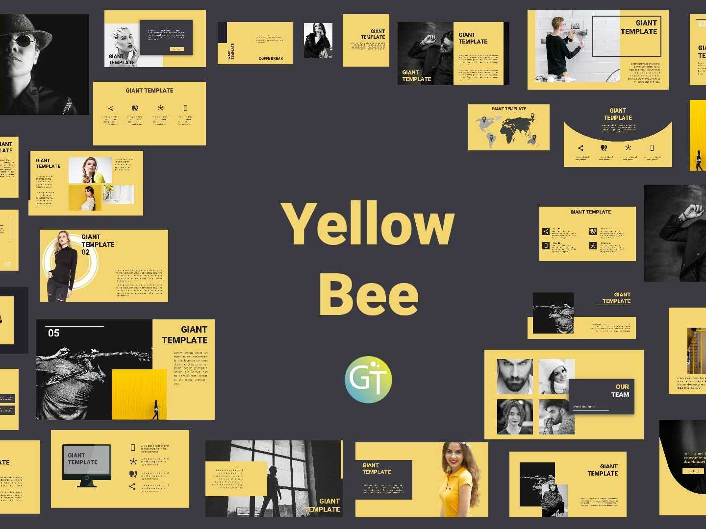 Yellowbee Free Powerpoint Template Free Downloadgiant For Powerpoint Animation Templates Free Download